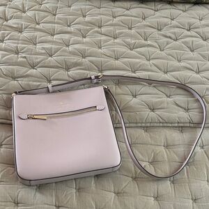 kate spade light lavender leather crossbody with gold hardware